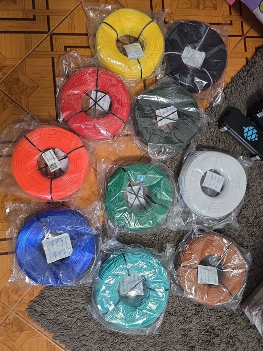 Filament PET-G 1,75 mm – diverse culori, noi, 400 m/rolă – set complet