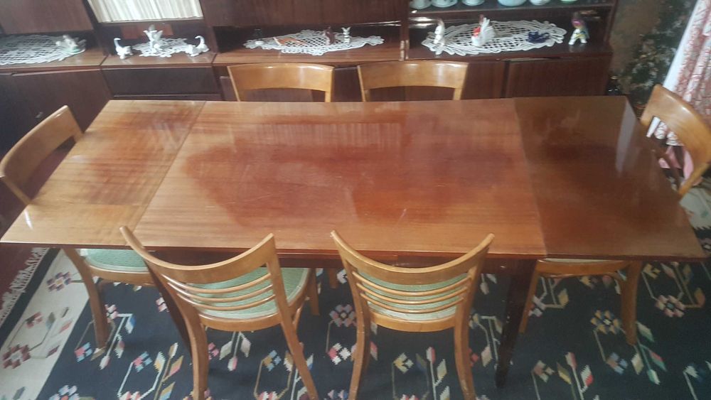 Masă sufragerie + 6 scaune tapițate