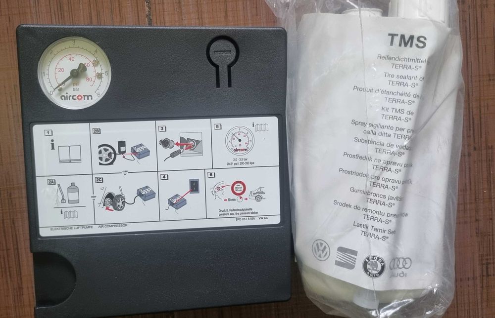 kit reparatii anvelope, compresor+spuma vw, audi, renault, peugeot