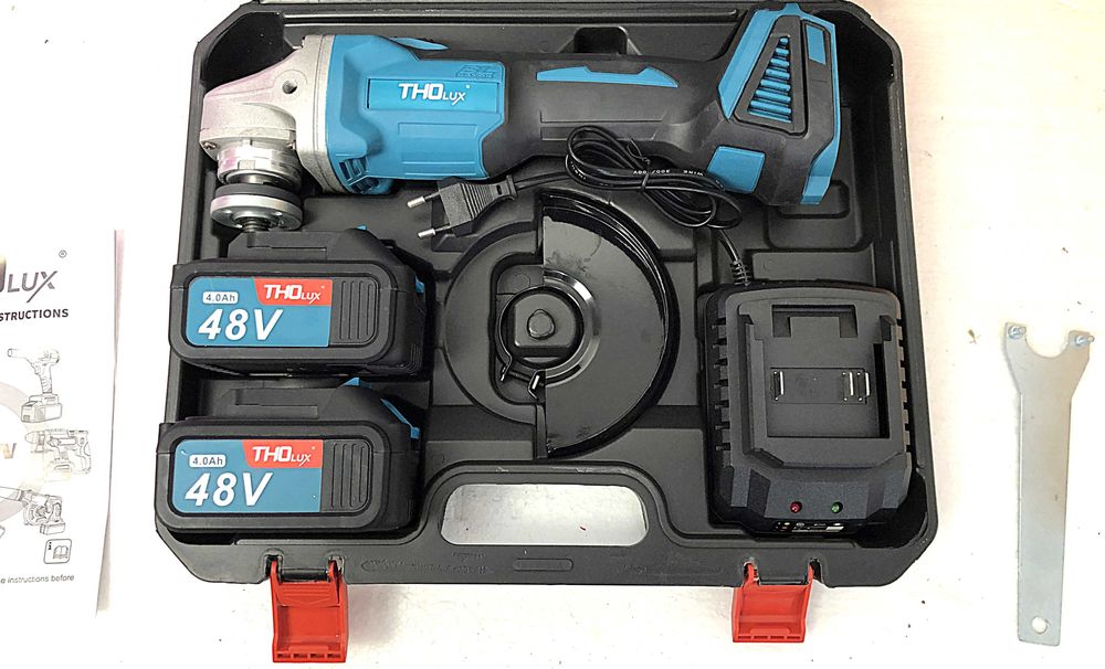 Flex pe baterii 48V, disc 125mm, 2 acumulatori, 399 lei