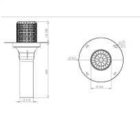 Воронка с корпусом из ПВХ и листвоуловителем V-PVC 110x450