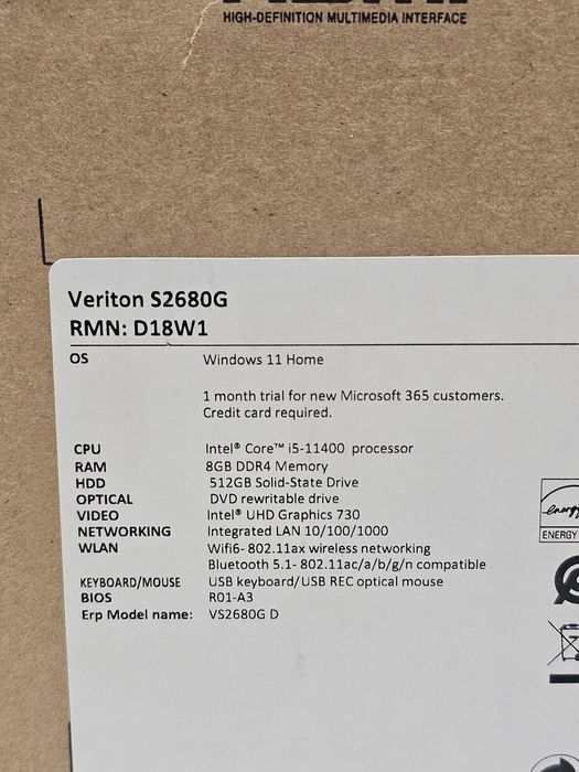 Unitate PC Acer Veriton S2680G Intel Core i5-11400