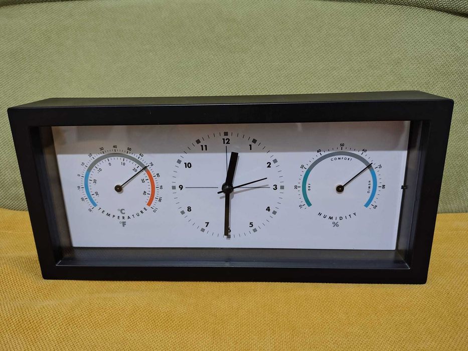 Termometru, Higrometru si Ceas HAMA TH33-A, negru