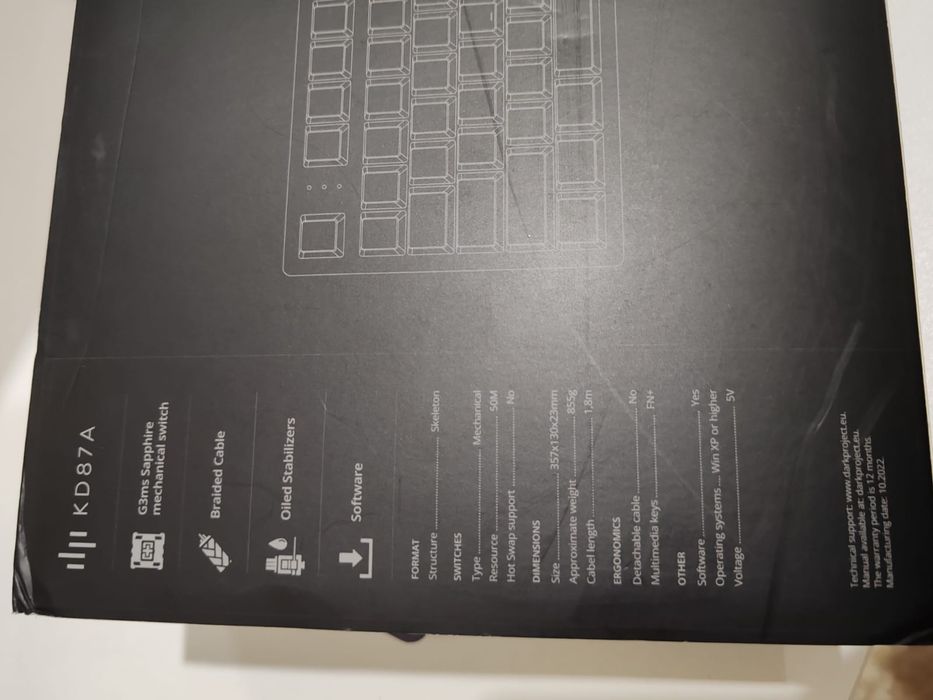 Клавиатура Dark project one KD87A