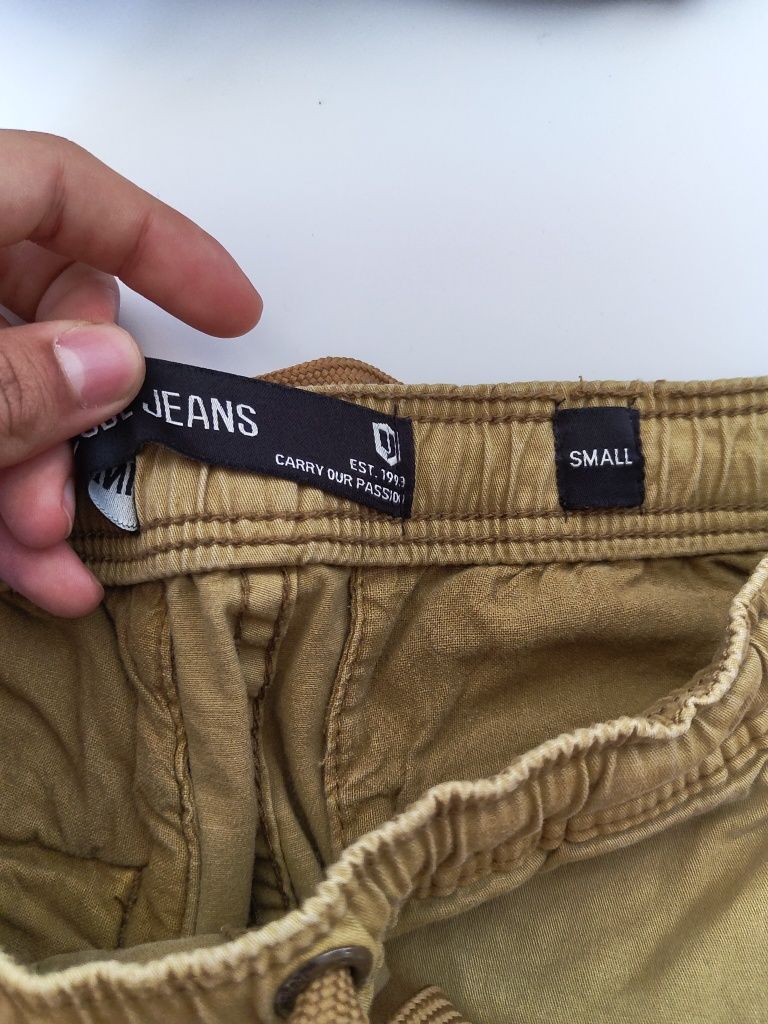 Blugi pantaloni cargo de barbati culoarea mustar indicode jeans mărime