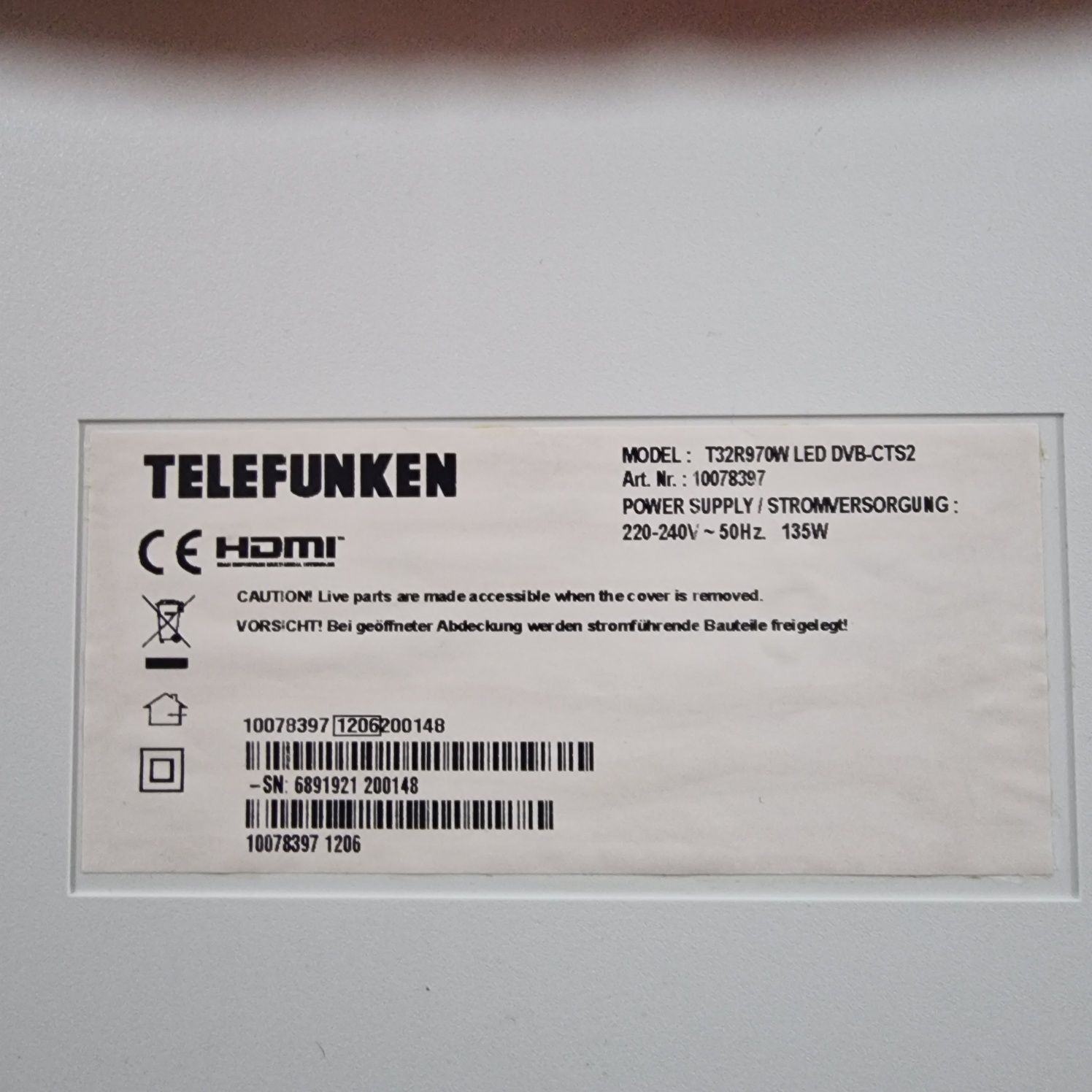 Led tv full hd Telefunken 81 cm