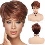 Peruca S38 (Daira-Shop.ro) roscata rosie bob par scurt scurta breton