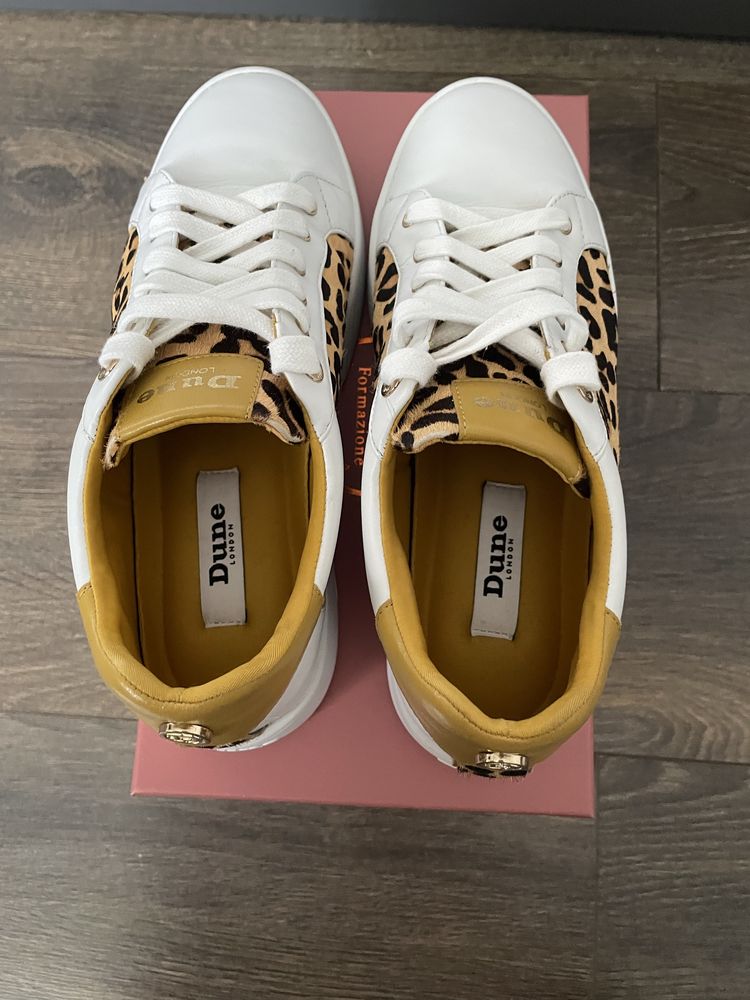 Sneakers/Tenisi dama, din piele, 36, uk 3,(22,5 cm), albi, Dune London