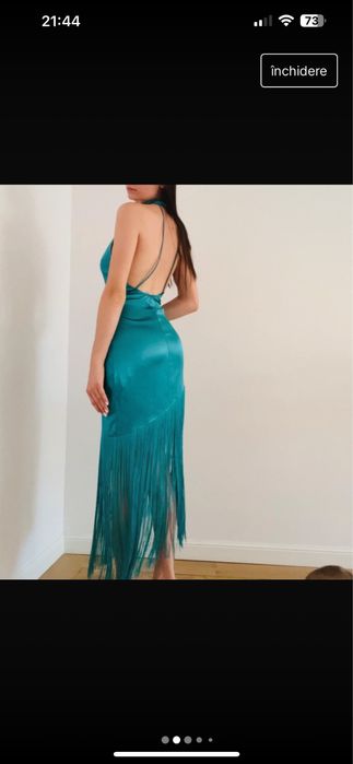 Rochie zara cu saptele gol si franjuri NOUA