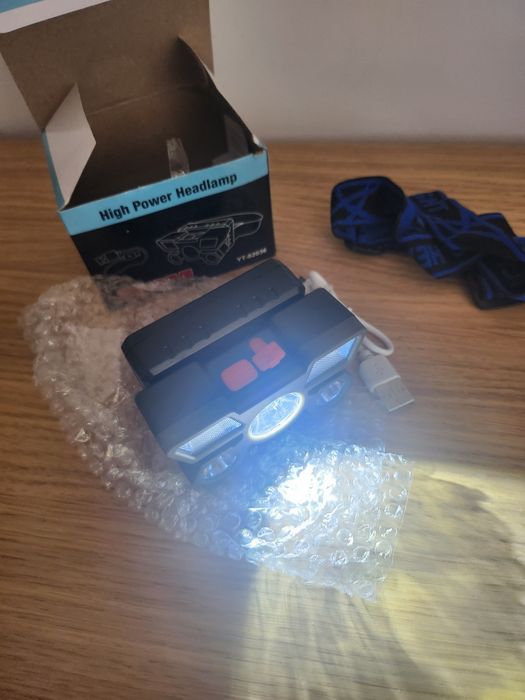 Lanterna led de cap, 4 tipuri de iluminat, acumulator intern, NOUA