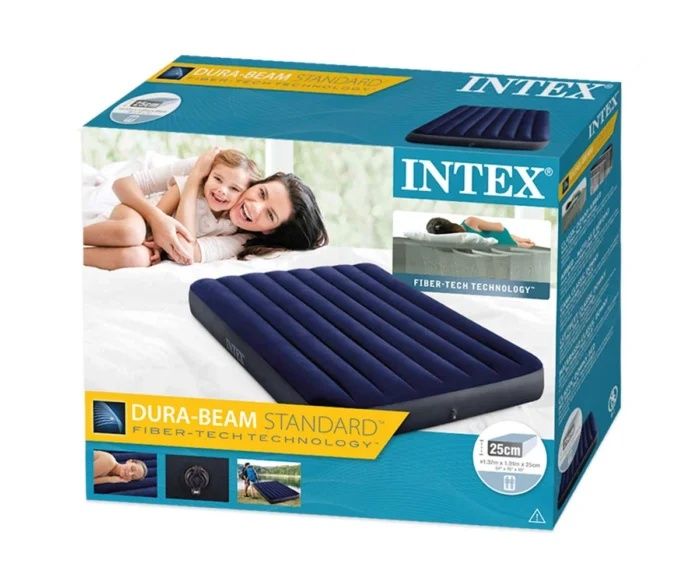 Надуваем матрак Intex Classic Downy, 137 х 191 х 25 см, Fiber-Tech, пл