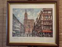Страсбургската катедрала и улица Мерсие /Репродукция/