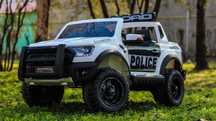 Masinuta electrica pentru 2 copii Ford Ranger F650, model POLICE #ALB