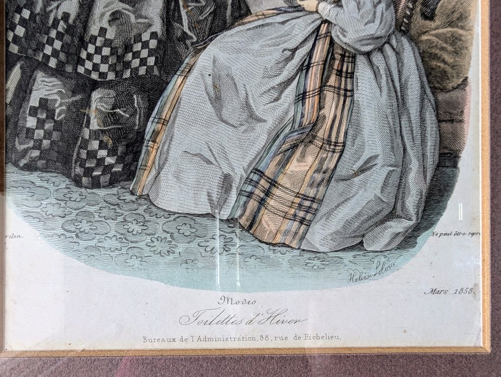 Set doua printuri de moda "Le Moniteur de la mode" anii 1850