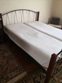 Vand pat 2 pers, din fier si lemn masiv