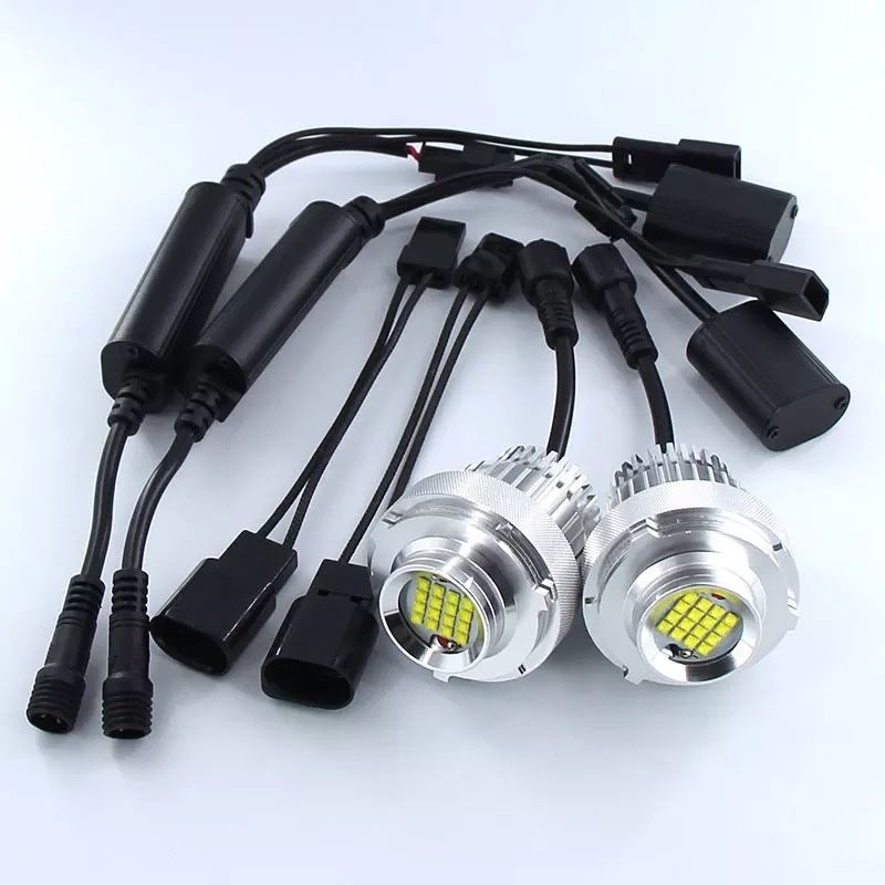 Set angel eyes led far halogen Lupa xenon Bmw seria 5 e60 e61 facelift