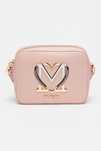 Чанта през рамо Love Moschino розово и крем
