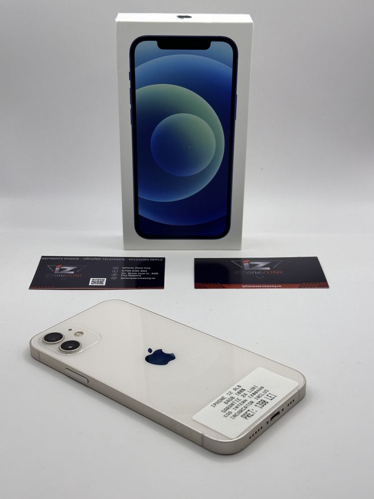 Magazin vinde iphone 12 alb 64GB 100% garantie