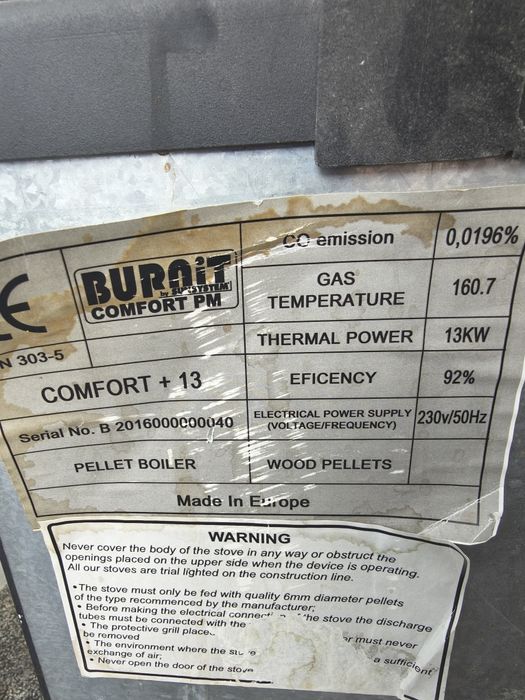 Пелетна камина BURNIT 13 kw