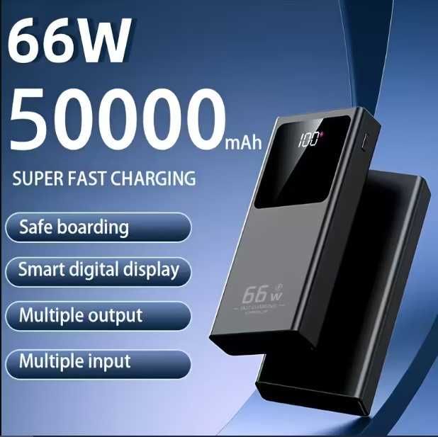 Baterie externa, incarcare super rapida, 66kW, 50000mAh cu lanterna