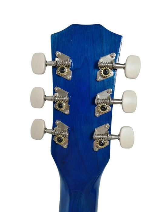 Chitara clasica IdeallStore®, 95 cm, lemn, Cutaway, albastru, stativ