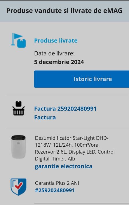 Dezumidificator Starlight , ca NOU ! Garantie 3ani !!!