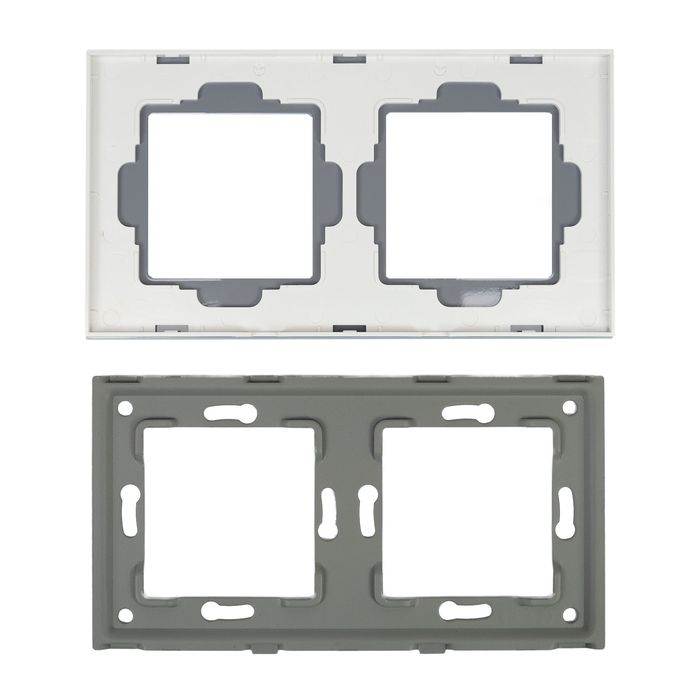 Rama dubla PNI RM202W din sticla pentru prize PNI