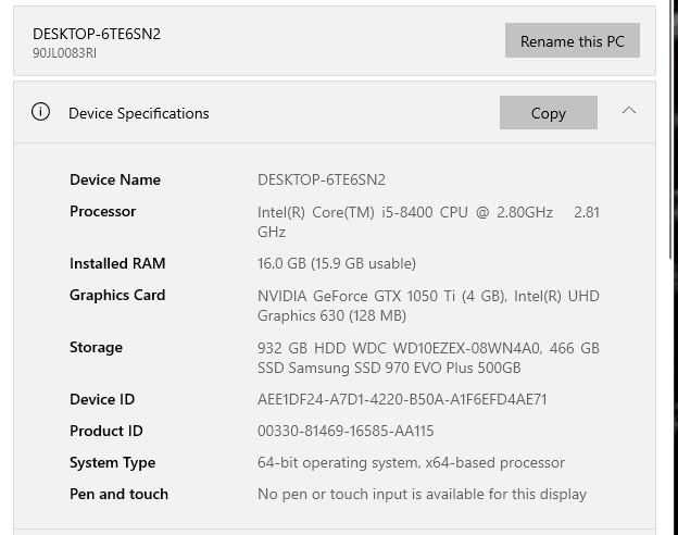 Desktop gaming Legion Core™ i5-9400F, 16GB DDR4, HDD 1TB + SSD 256GB