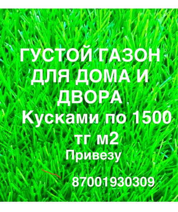 Кусками газон густой с достав