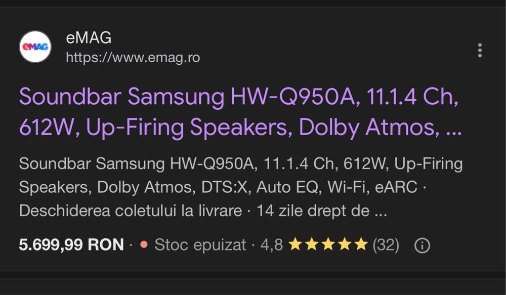 Soundbar Samsung HW-Q950A 11.1.4 Dolby atmos