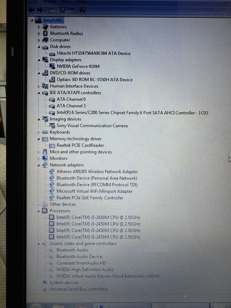 Sony VAIO laptop 17.3”, model VPCEJ3T1E