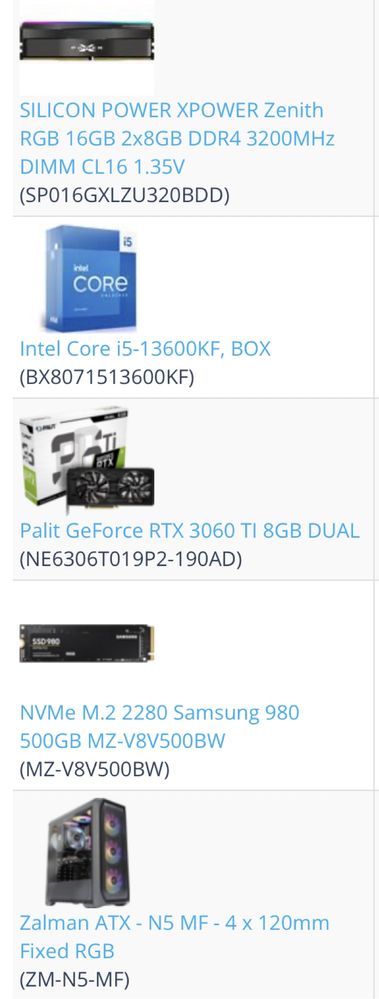 i5-13600kf / RTX 3060 TI