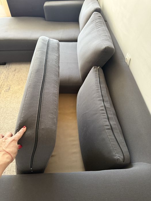 Стилен Ъглов диван сив