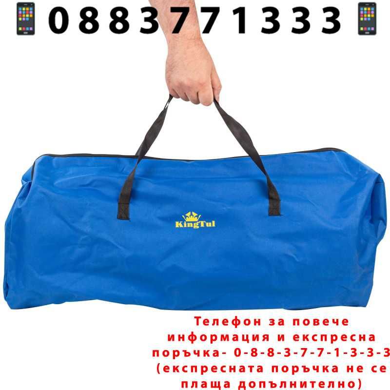 Сгъваема къмпинг маса с 4 стола, метална конструкция + ЛЕД ФЕНЕР