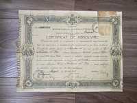Certificat de absolvire 1927 Scoala Superioara de Comert