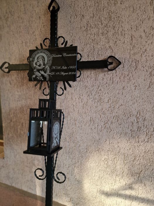 Felinar granit negru masa granit fier forjat gard cruce mormânt