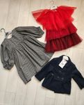 Ново палтенце Chicco, рокля Bebeshora and H&m 2-3год.
