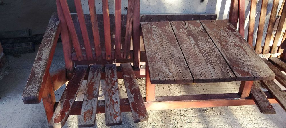 Дървена градинска маса със столове!