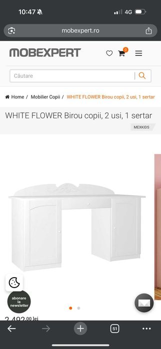 Dormitor fetita Mobexpert gama White Flowers