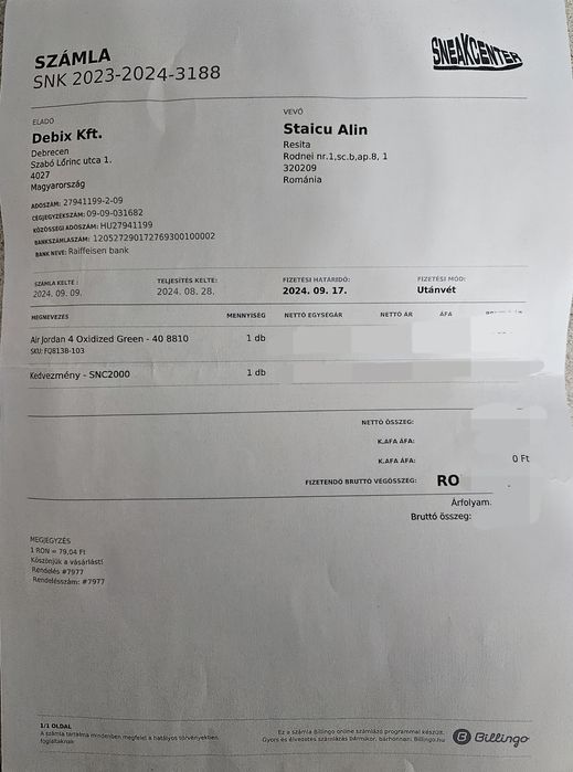 Air Jordan 4 Oxidized Green nr.40 Originali