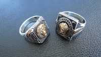 Сребърни стари мъжки грандиозни пръстени в античен стил