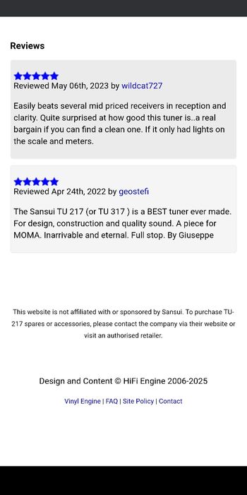 Tuner Sansui tu 217 AM/FM