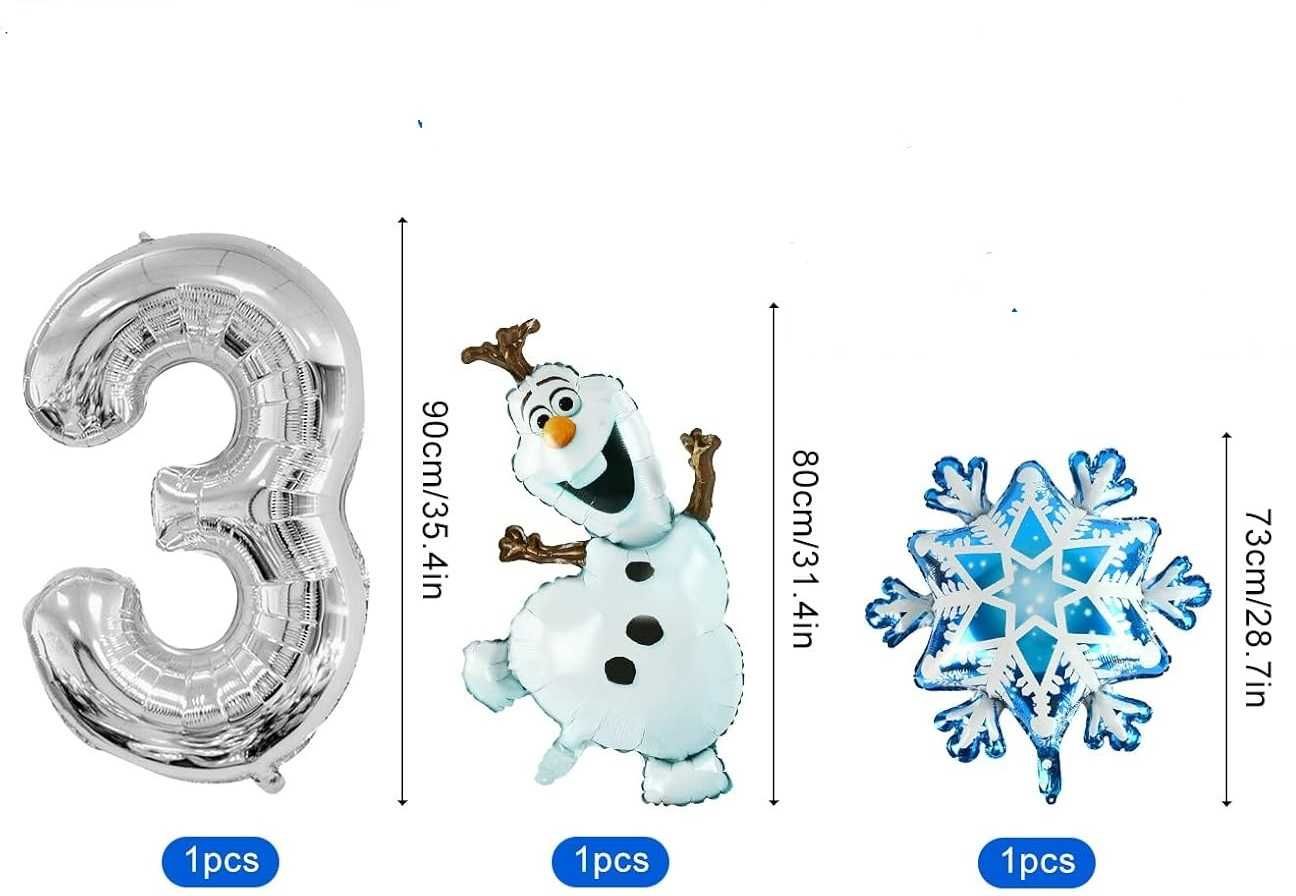 Комплект от 10 балона за рожден ден, Алуминиево фолио, Frozen