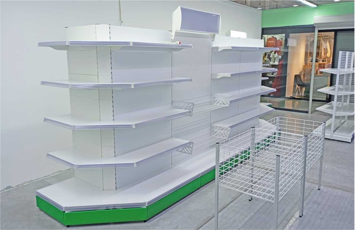Торговые металлические  стеллажи, большой выбор комплектующих