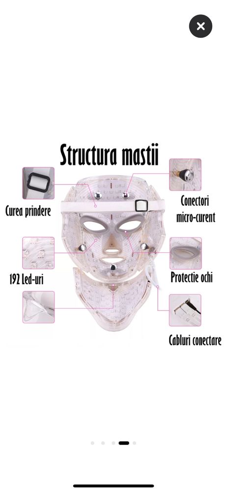 Masca LED de infrumusetare 192 led-uri si 7 culori NOUA