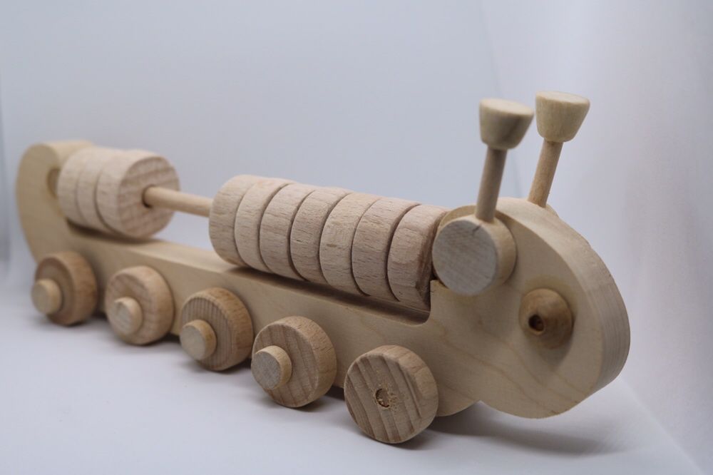 Mașinuțe tanc numărătoare trenuleț din lemn făcute manual noi diferite