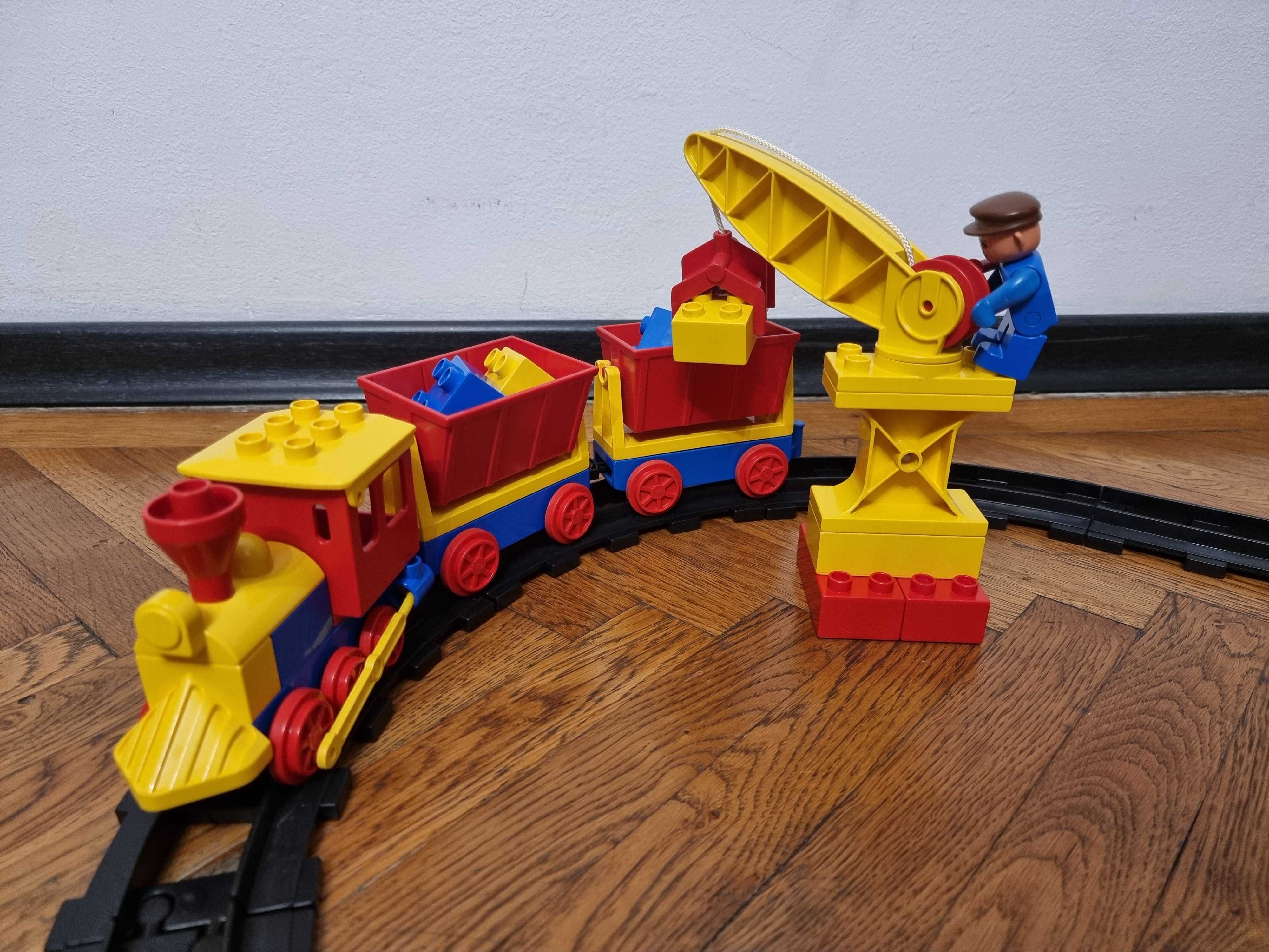 Lego Duplo 2700, Tren marfar cu sine si macara, vintage