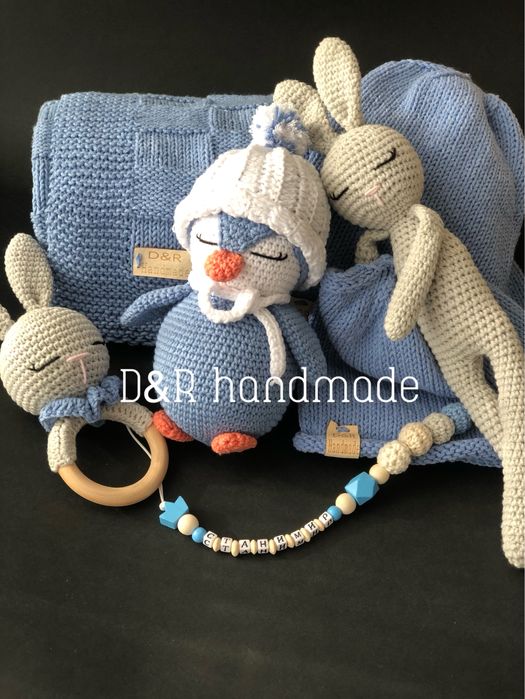 Ръчно плетени одеалца,шапчици,играчки,клипсове