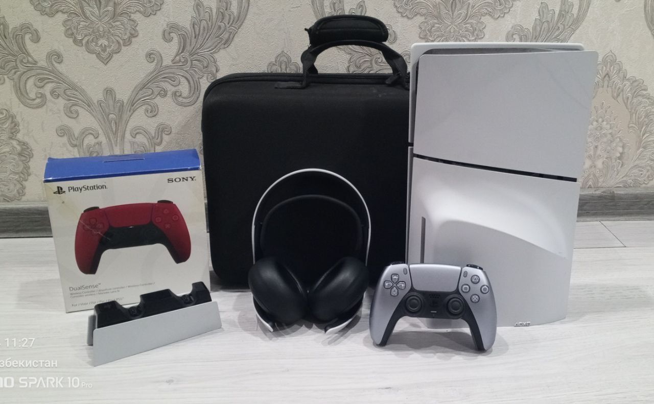 Playstation 5 slim дисководм игры 2 Джойстик сумка Наушники идеальный
