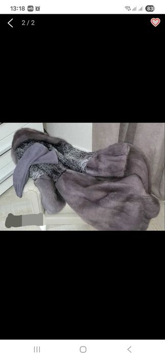 Шуба женская, серебристая норка